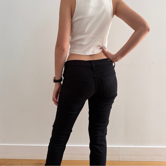 NWOT Citizens of humanity all black slim straight leg denim - 27 - Picture 8 of 16